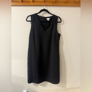 J. Crew Black Sleeveless V-Neck Sheath Dress